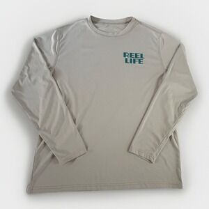 Reel Life Performance Fishing Shirt Mens Medium Long Sleeve Sun Shirt